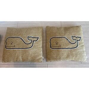 2 Vineyard Vines Target Exclusive Whale Throw Pillow 20"x 20" Beige Set